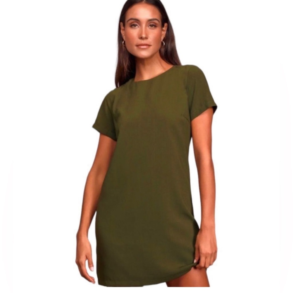 Lulus mini shift dress XS - olive green. Excellent condition